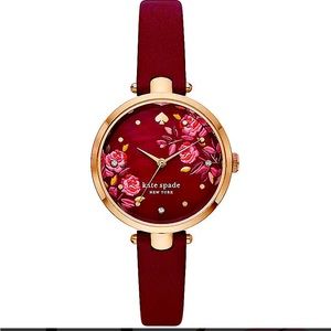 SOLD OUT ❌🔥 luxury Holland Rose Bush Burgundy Leather Watch NWT Kate Spade